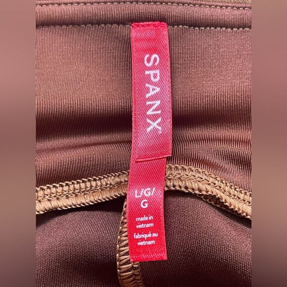 Spanx Faux Suede Leggings Rich Caramel Stretch High Rise. NWT. Large - Picture 12 of 14